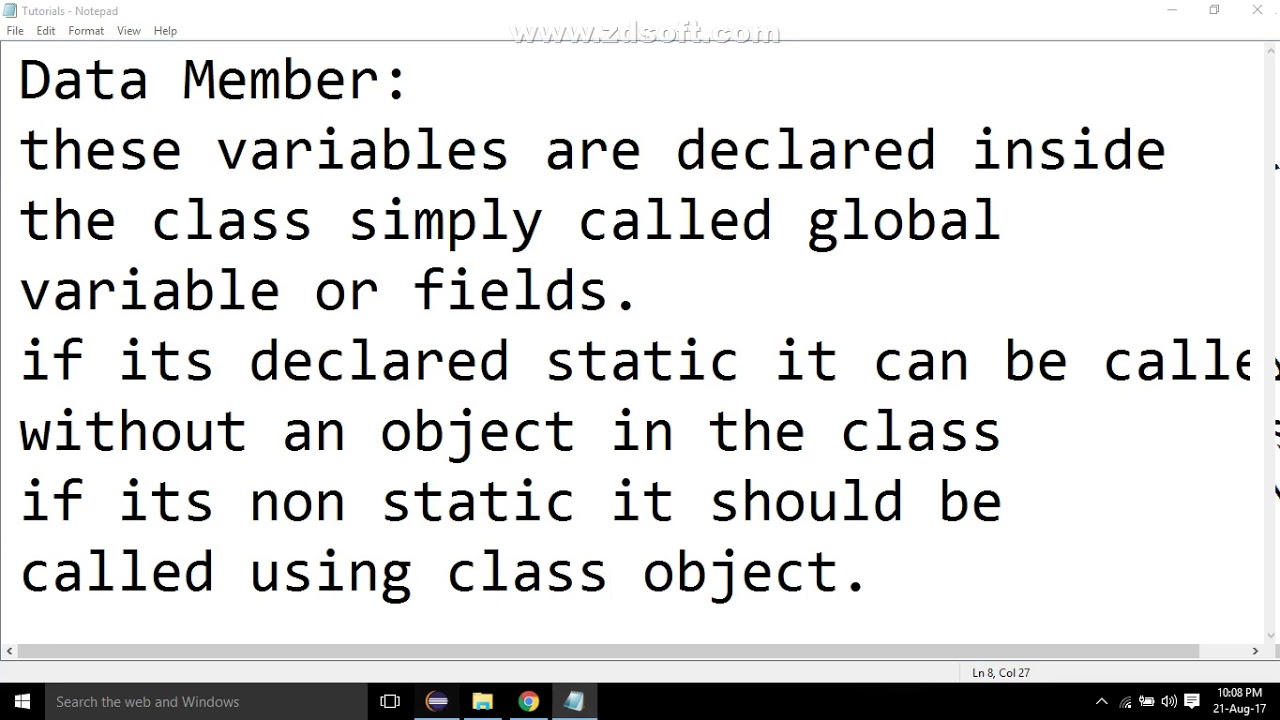 33.Data Members in Java - YouTube