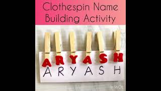 A fantastic Clothespins Name Building Fine Motor Activity ✍️🤌🏻😎 for toddlers and Preschoolers