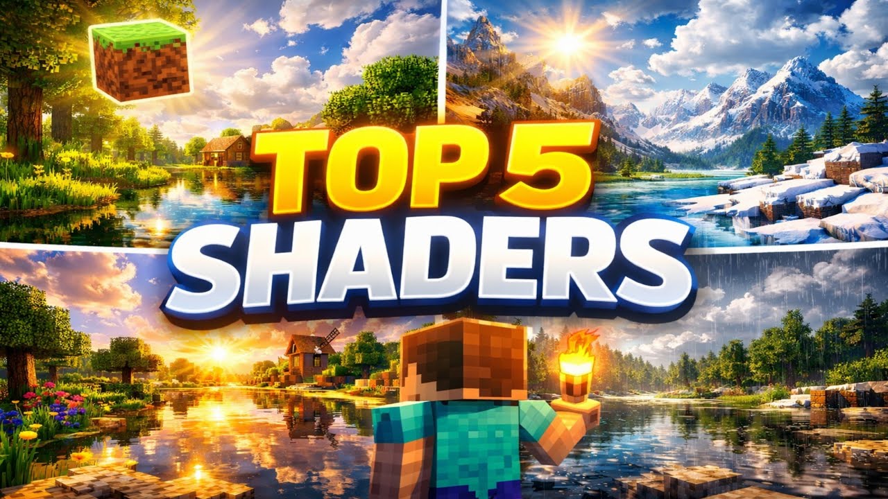 Top 5 Best Minecraft Shaders for Bedrock 🔥 (Beautiful Graphics) - YouTube