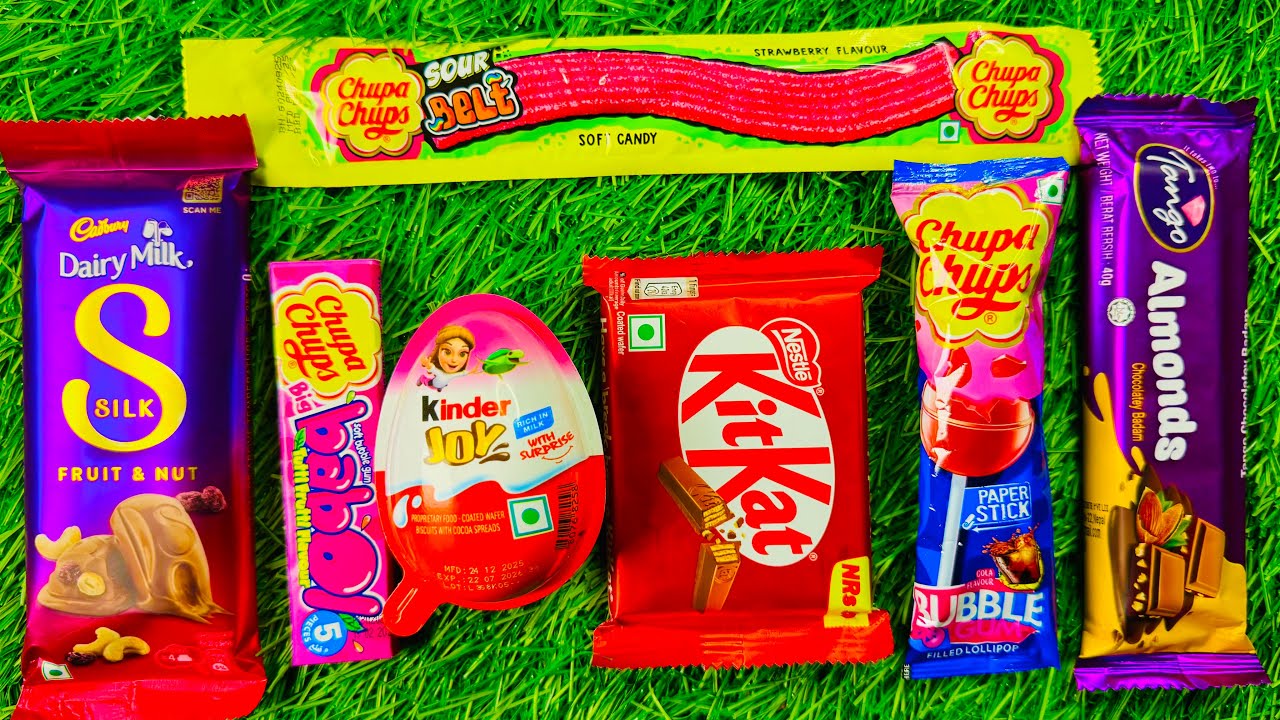 أشهر أنواع الحلوى بتقنية ASMR 🍭 | مصاصات قوس قزح، شوكولاتة، وأصوات فتح علب حلوة