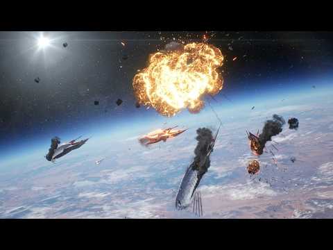 Earth's Orbital Defenses Array VS Hostile Alien Fleet — Dreadful Space Battle Scenes