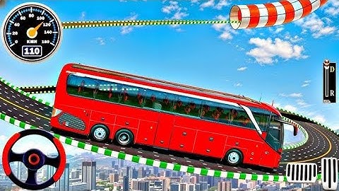 Crazy Bus Mega Ramp Challenge Impossible Tracks Impossible Racing Android Game Play 