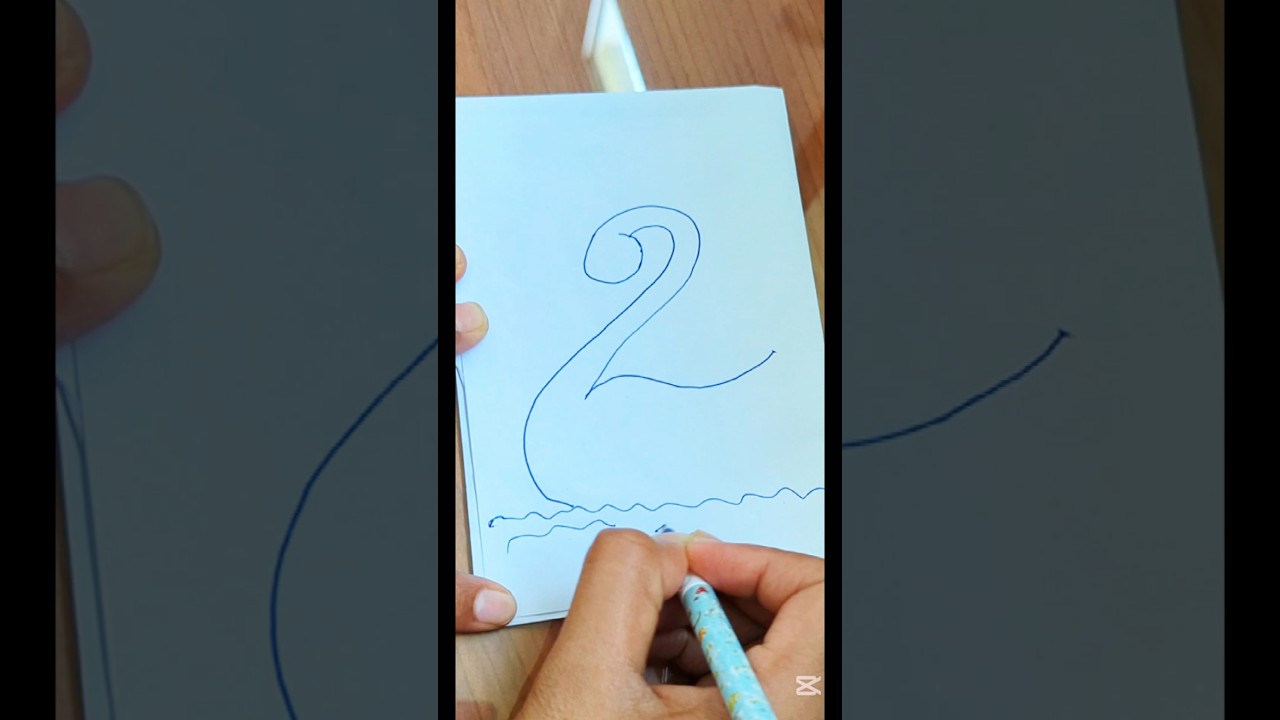 Turn Number 2 into a Cute Duck Drawing 🐤✏️ 