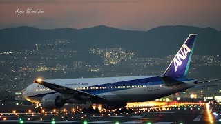 [4K] 華やかな夜景 大阪伊丹空港 千里川土手 Night View at  Itami Brilliant Airport