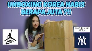 UNBOXING KOREA PART 11 !! BELANJA NIKE JORDAN , ADLV , MLB HABIS BERAPA JUTA ?!!