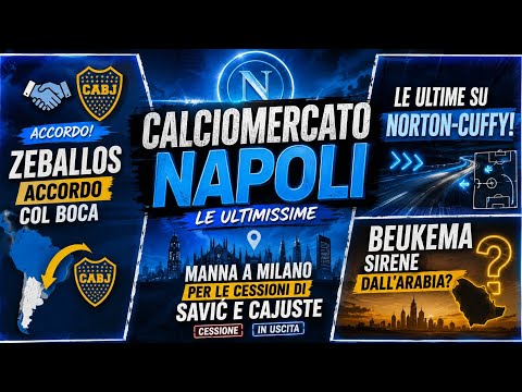 Video CALCIOMERCATO NAPOLI?ZEBALLOS ACCORDO COL BOCA?LE CESSIONI DI SAVIC E CAJUSTE?BEUKEMA AL-HILAL?