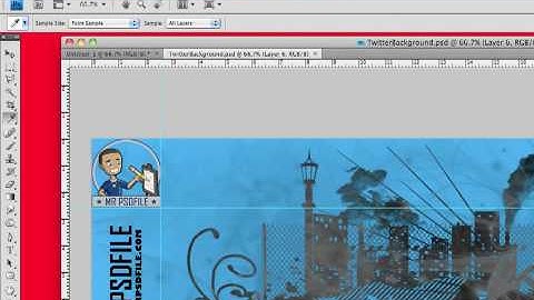 MrPSDfile Photoshop Tutorial - How to Make a Twitter Background