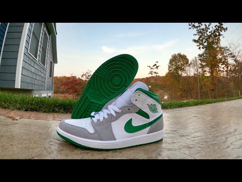 NWT Air Jordan 1 Mid SE White/Pine LT Smoke Grey Jordan 1 Mid SE White Pine Green Smoke Grey Review & On Feet  main image 4