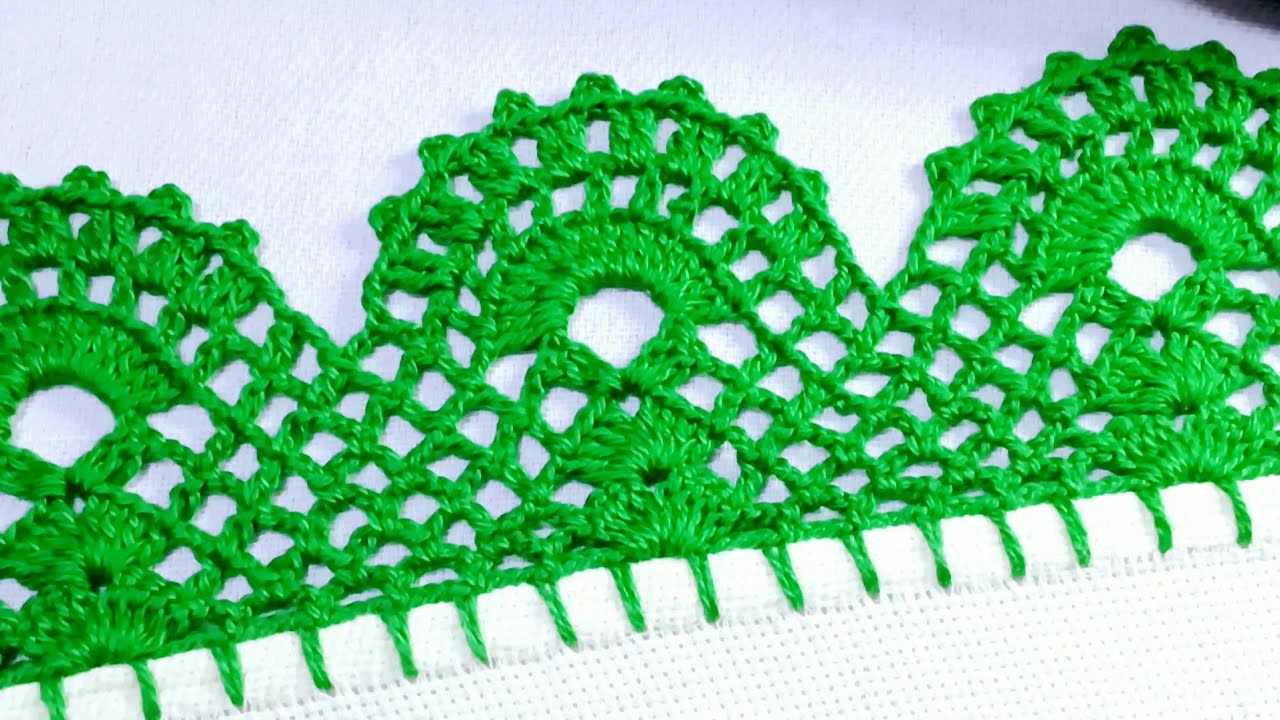 bico/Barrado de crochê para pano de prato e toalha #crochê #barradinho #panodeprato