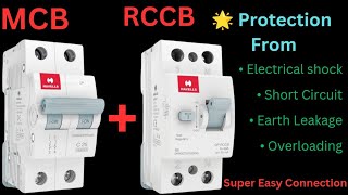 'MCB Plus RCCB Super Easy Connection With Live Working Test | Electrical Shock Test'