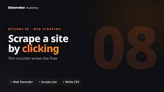 Scraping Websites with the Web Recorder