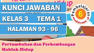 KUNCI JAWABAN TEMA 1 KELAS 3 SUBTEMA 2 PEMBELAJARAN 6 HALAMAN 93-96