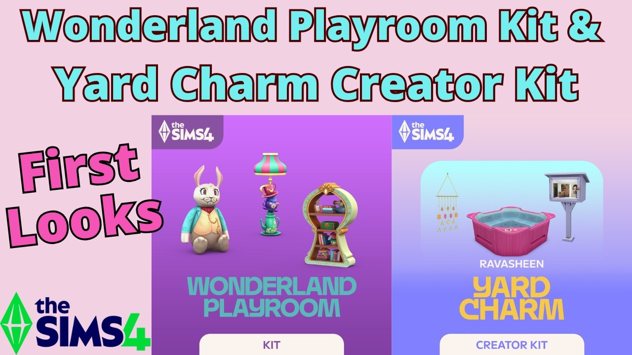 First Looks: Sims 4 Wonderland Playroom Kit and Yard Charm Creator Kit