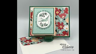 Stampin Up//Filled With Happiness//Front Flap Fun Fold//Sunny Days DSP//Birthday//Sale-A-Bration