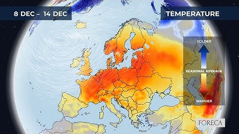 Monthly temperature forecast for Europe 7/12/2025