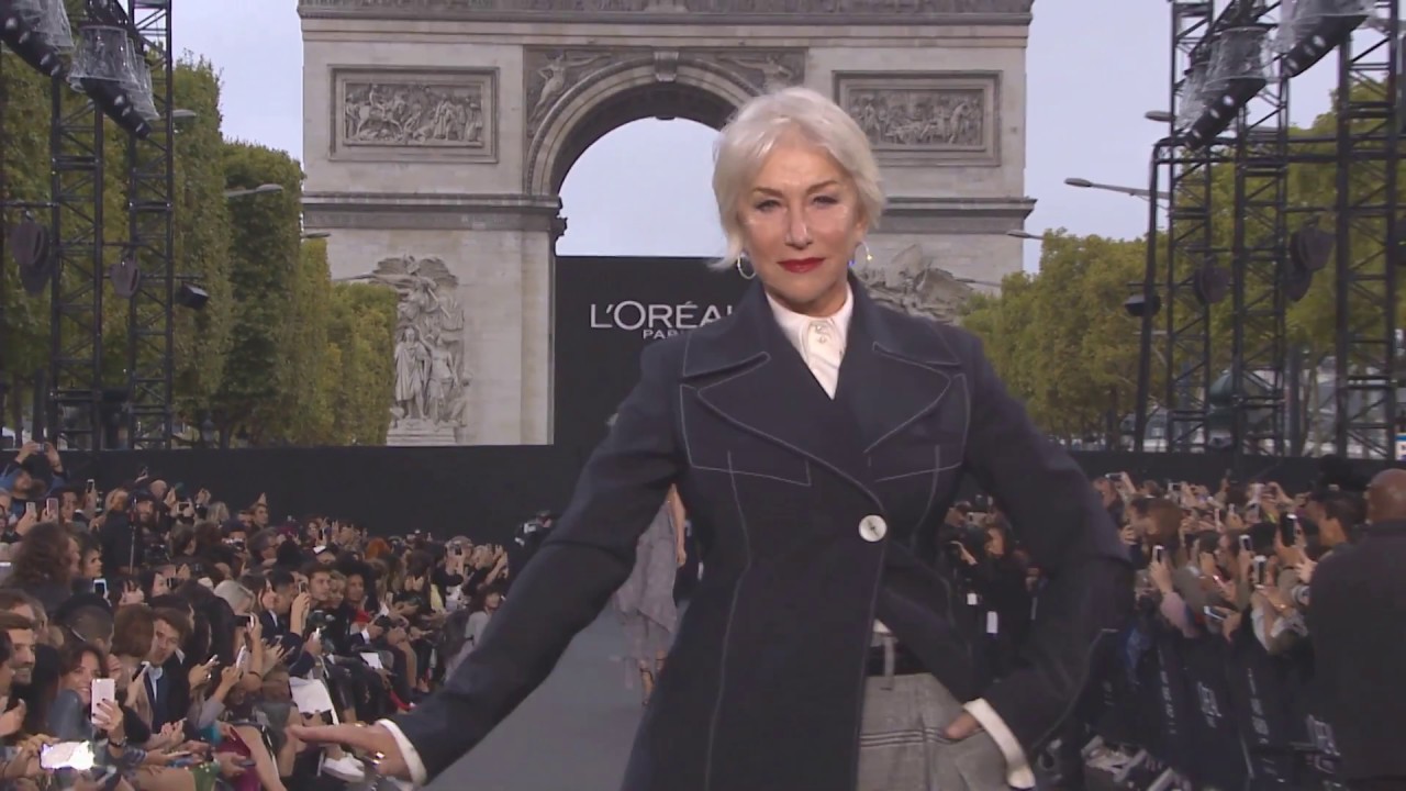 Helen Mirren&Cheryl star on L'Oreal Paris Fashion Week catwalk - YouTube