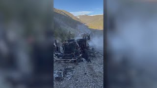 Big rig destroyed by fire on I-70 runaway ramp