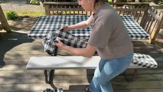 Review of Smiry Picnic Table Cover with Bench Covers #amazonfinds #outdoorliving #camping