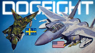 F-15E Strike Eagle Vs AJS-37 Viggen DOGFIGHT | Digital Combat Simulator | DCS |