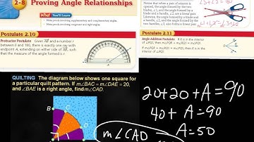 2-8 Proving Angle Relationships