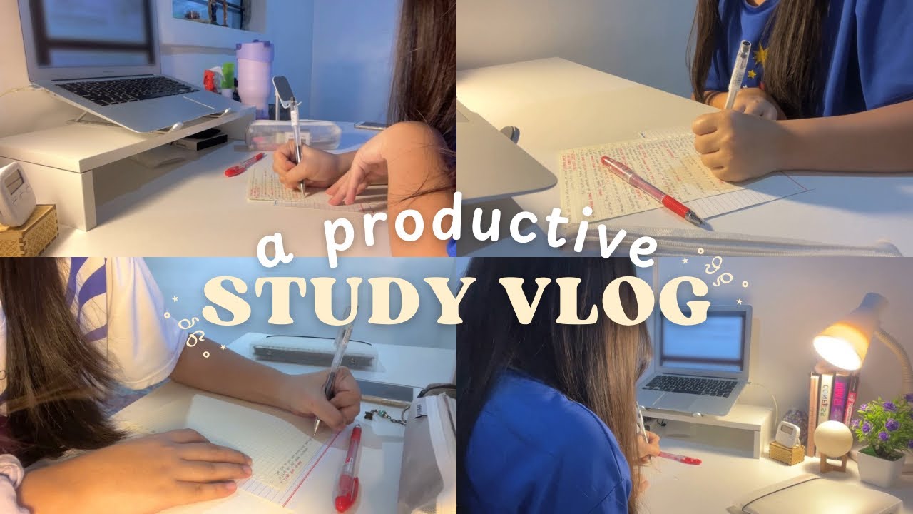 PRODUCTIVE STUDY VLOG || stuDYING📚Note-Taking📑 Quick grocery run🛒