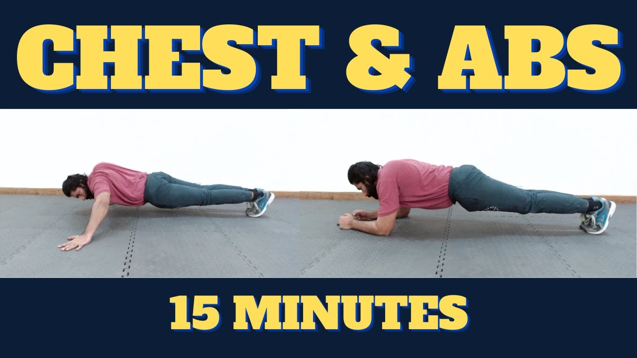 15 Minutes Bodyweight Chest and Abs Workout at Home Day 120 YouTube