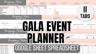 Gala Event Planner Google Sheets Spreadsheet
