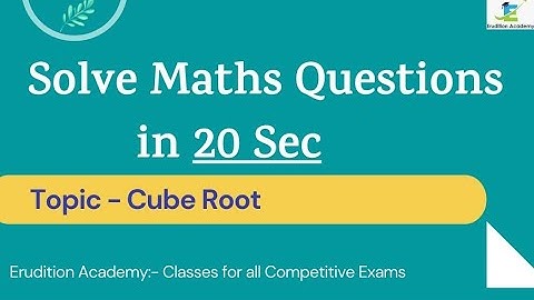 How to find Cube Root