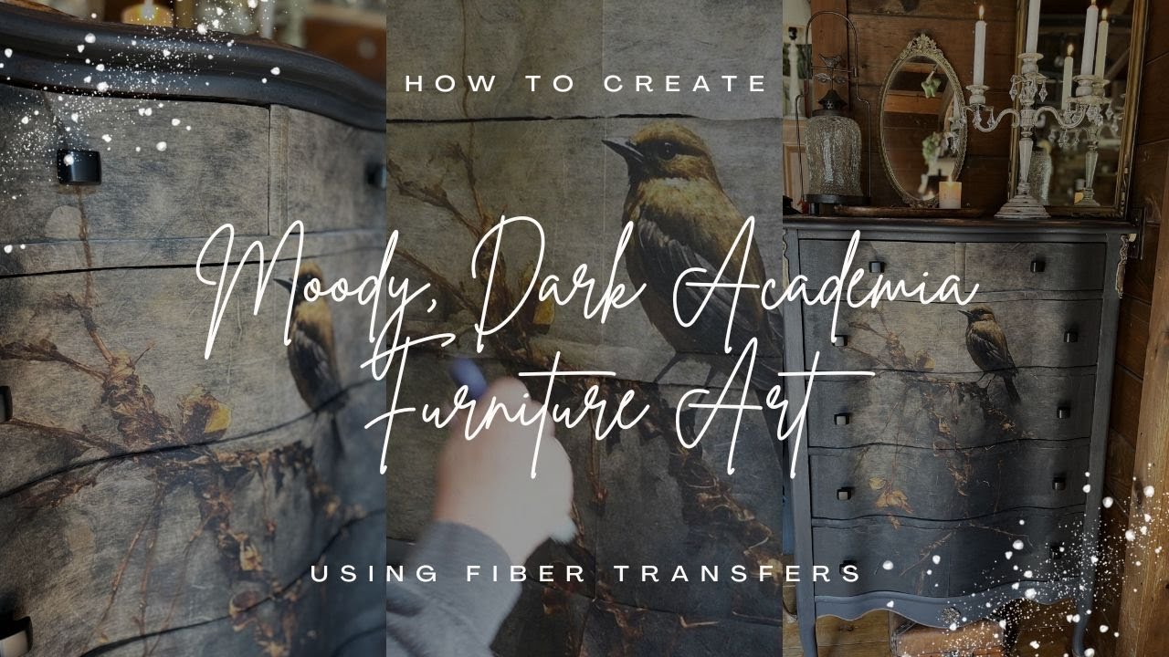 Использование волокнистого декупажа и создание атмосферного, темного академического мебельного ис...