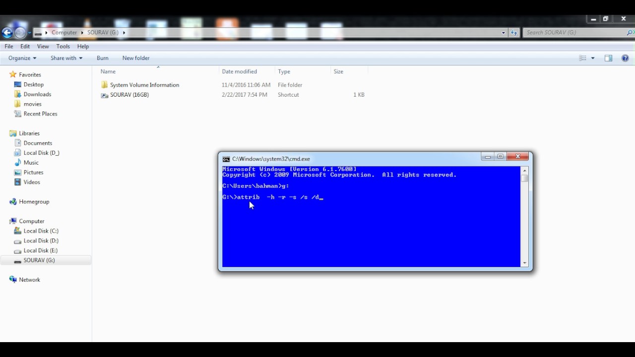 How to Remove Shortcut virus without antivirus - YouTube