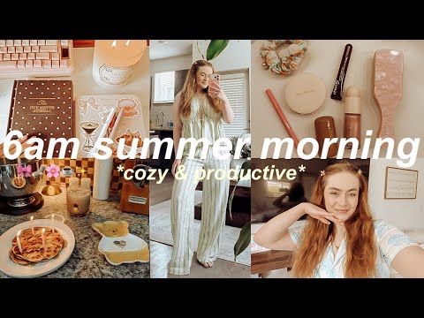Video 6AM PRODUCTIVE & COZY SUMMER MORNING ROUTINE 2026 *productive, healthy & relaxing*