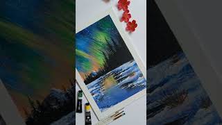 Easy Northern light painting #aurorapainting
