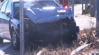 3 hospitalized after crash in Easton