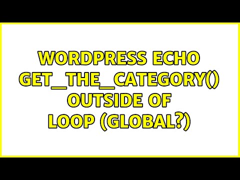Wordpress: Echo get_the_category() outside of loop (global?)