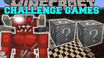 Minecraft: CYBER DEMON CHALLENGE GAMES - Lucky Block Mod - Modded Mini-Game