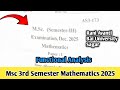 Functional analysis 2025 Paper Msc 3rd Semester mathematics || Rani Avanti bai university Sagar ||