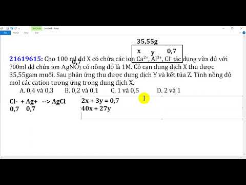 Video Cho 100 ml dd X có chứa các ion Ca2+, Al3+, Cl- tác... - youtube