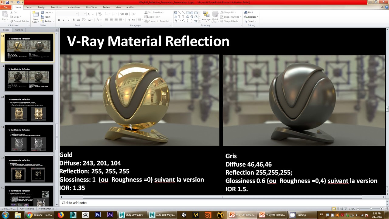 reflection sur vray pour maya 2019 part01 - YouTube