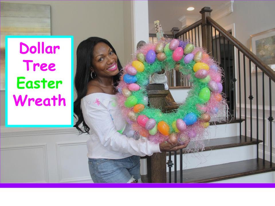 DIY Dollar Tree Easter Wreath 2015 pinspired YouTube