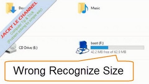 How to fix SD Card, USB wrong size recognition