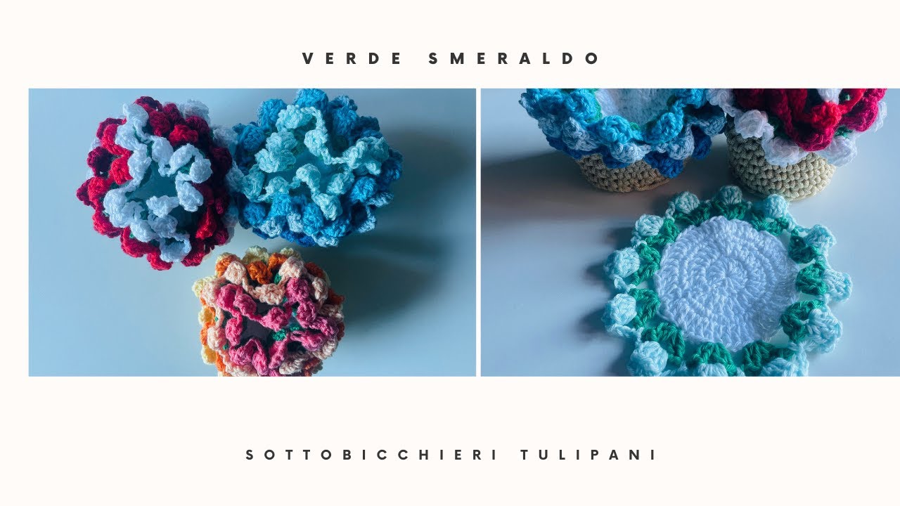 TUTORIAL SOTTOBICCHIERI TULIPANI 🌷 || Come fare un cestino di fiori sottobicchieri all'uncinetto