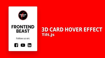 Javascript Mousemove 3D Parallax Tilt Effect using Vanilla tilt.js | 3D Card Hover Effect [Easy]