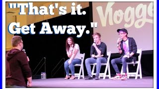 awkwardly kicked off stage