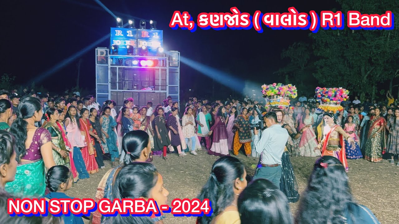 At, કણજોડ ( વાલોડ ) R1 Band NON STOP GARBA - 2024 Full Public Full Mojj@jaitungamit Kanjod valod