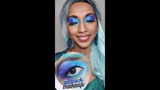 How to apply #eyeshadow | Blue #PEACOCK MERMAID Eye Makeup Tutorial | PADDLE POP INSPIRED #shorts