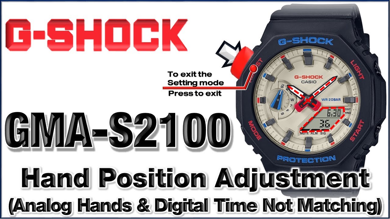 📣 GMA-S2100 G-Shock Module 5611Hands Home Position Adjustment-Hands & Digital time not matching Demo