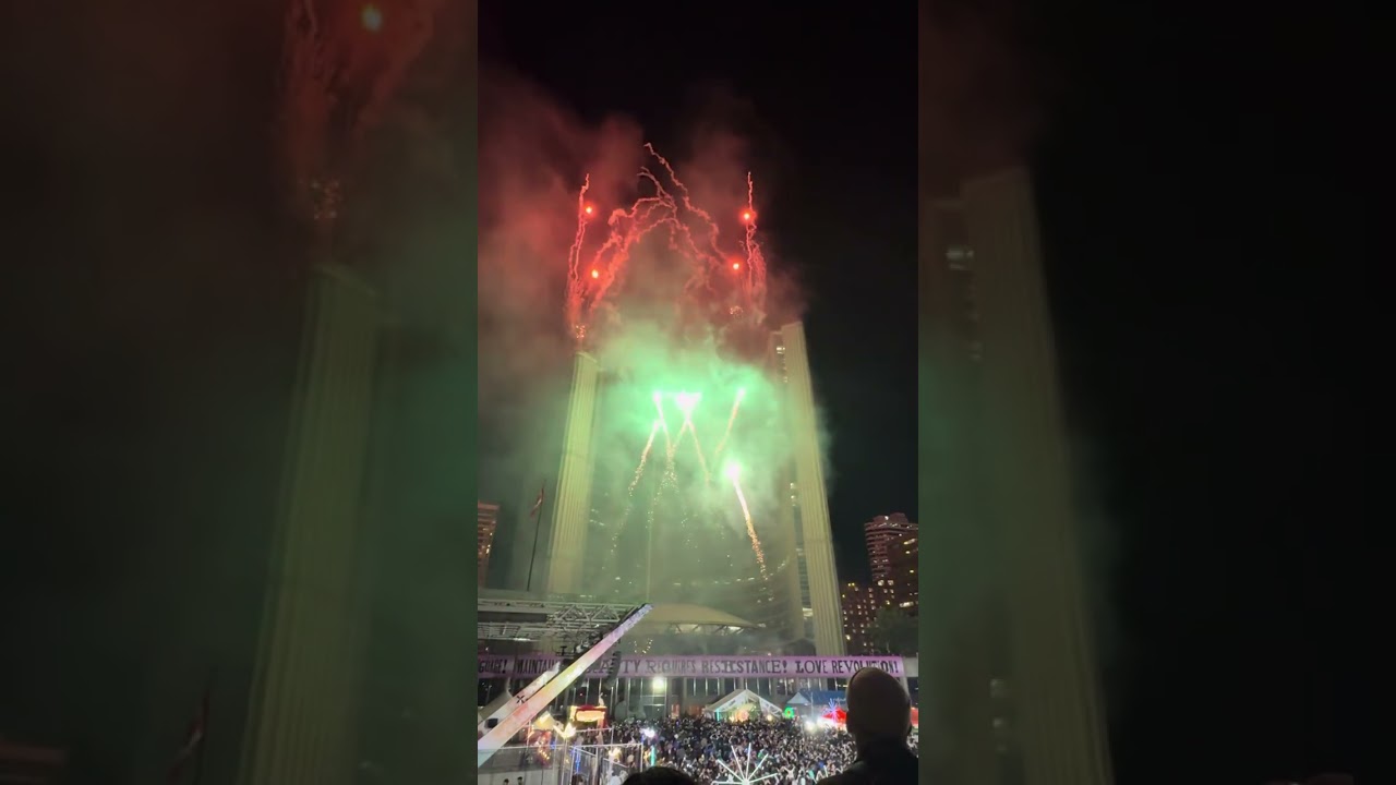 Diwali fireworks Nathan Philip Square Toronto October 12 2025