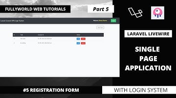 #5 Register User | Laravel Livewire Single Page Application With Login System