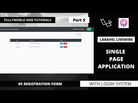 #5 Register User | Laravel Livewire Single Page Application With Login System