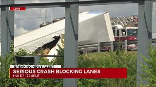 Rollover crash closes portion of I-40